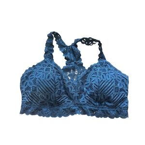 Lace Bralette Racerback Blue Intimates Bra Lingerie Comfort Casual‎ Everyday